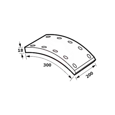 BREMSEBÅND  BPW 200x18 Ø300 Lumag